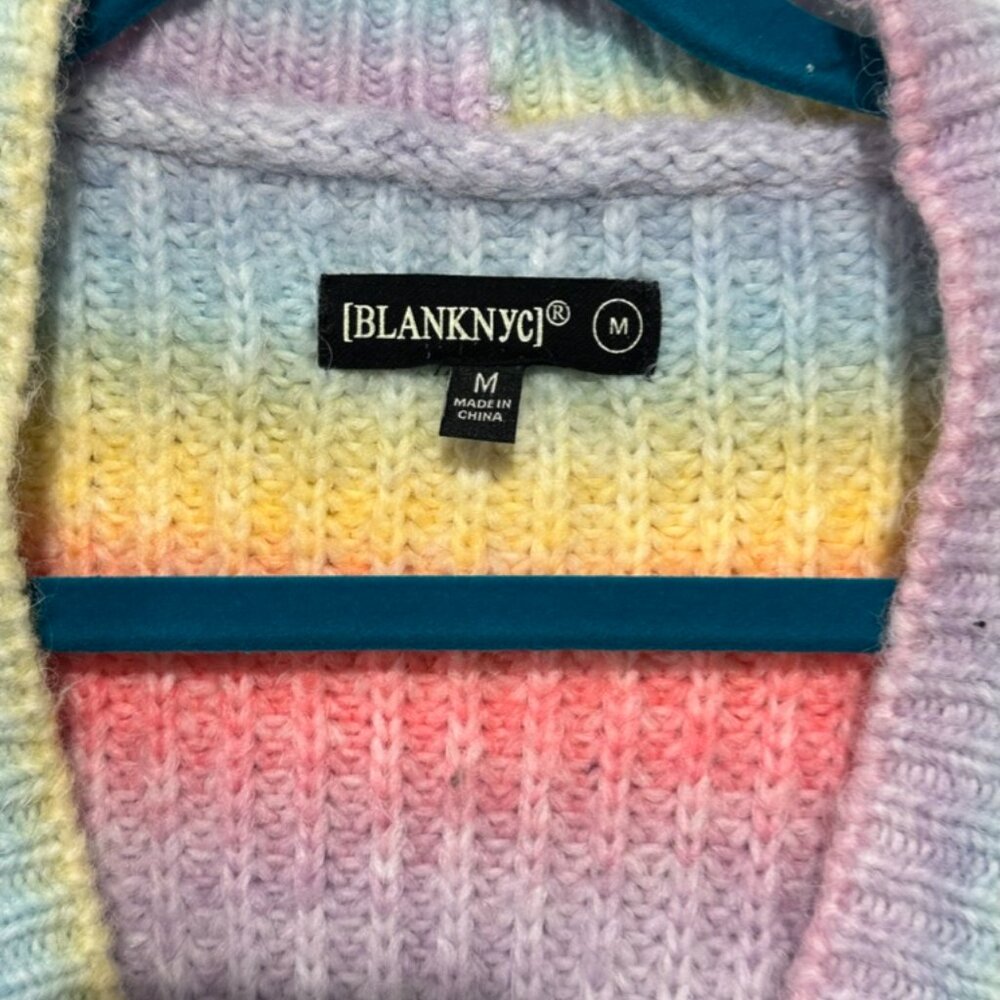 Blank NYC "I Hope So" Oversized Cardigan Sweater rainbow pastel - Picture 4 of 9